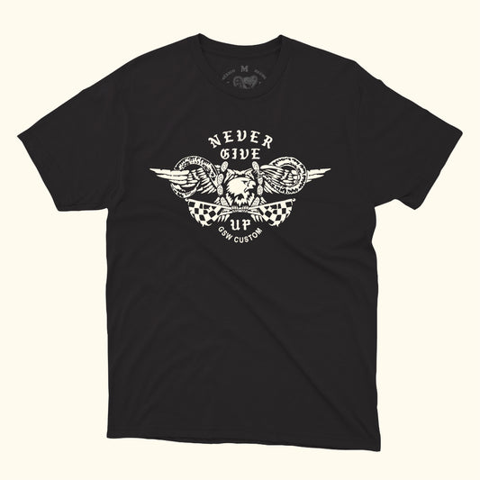 Playera GSW never give up