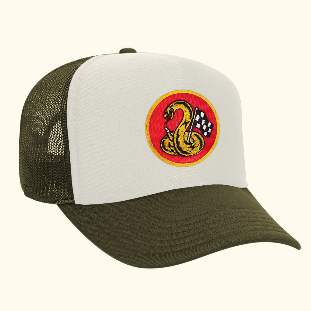Gorra trucker blanca cascabel