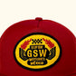 Gorra vintage trucker roja GSW motores
