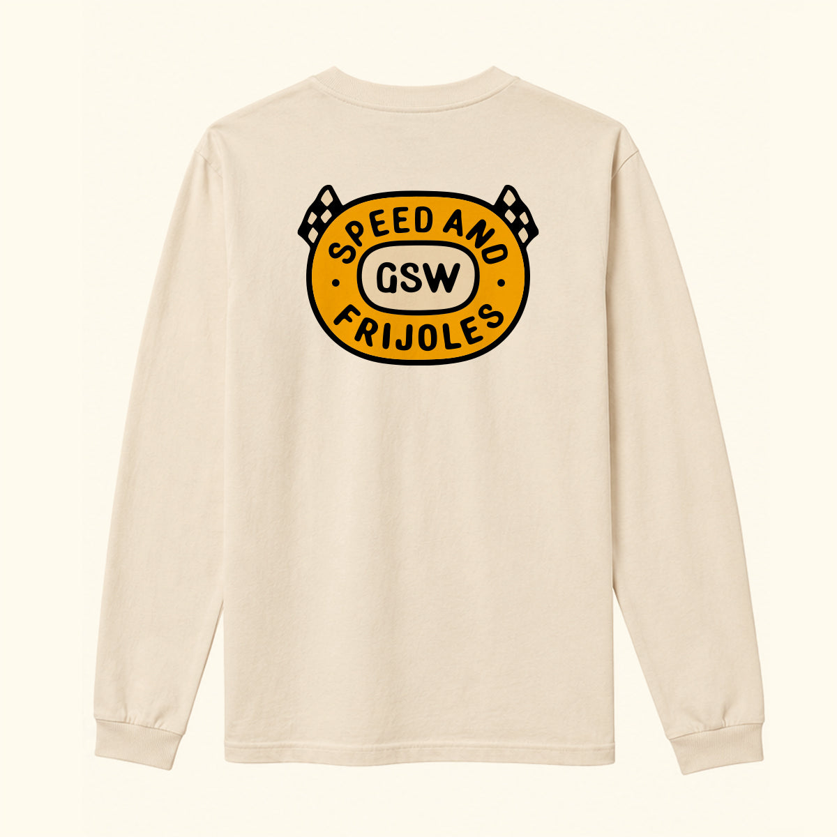 Playera manga larga crema